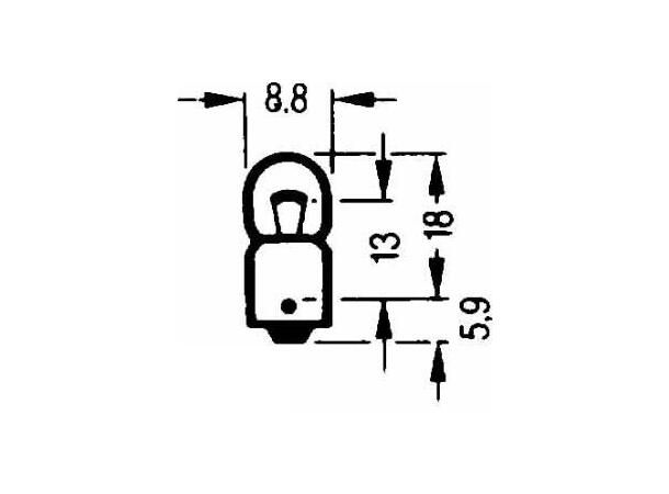 Lyspære - 12V, 2W Sokkel: BA15s 